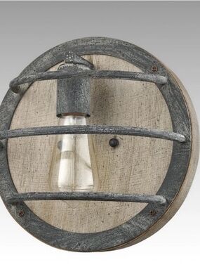 Rustic Wood Wall Sconce Oak with Mock-Mold Finish